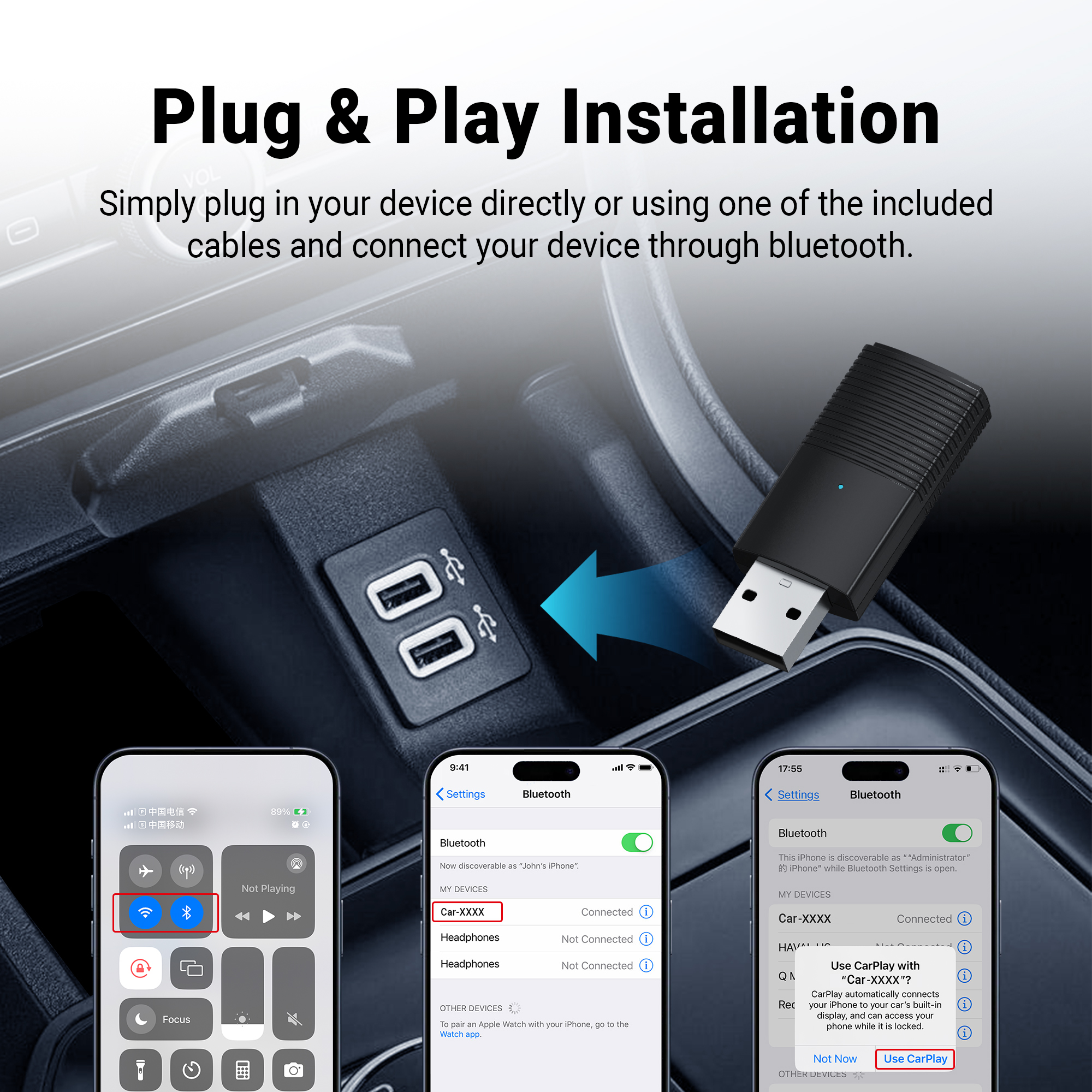 OTTOMOTION Mini Wireless CarPl – обзор и цена Bluetooth Adapter Receiver