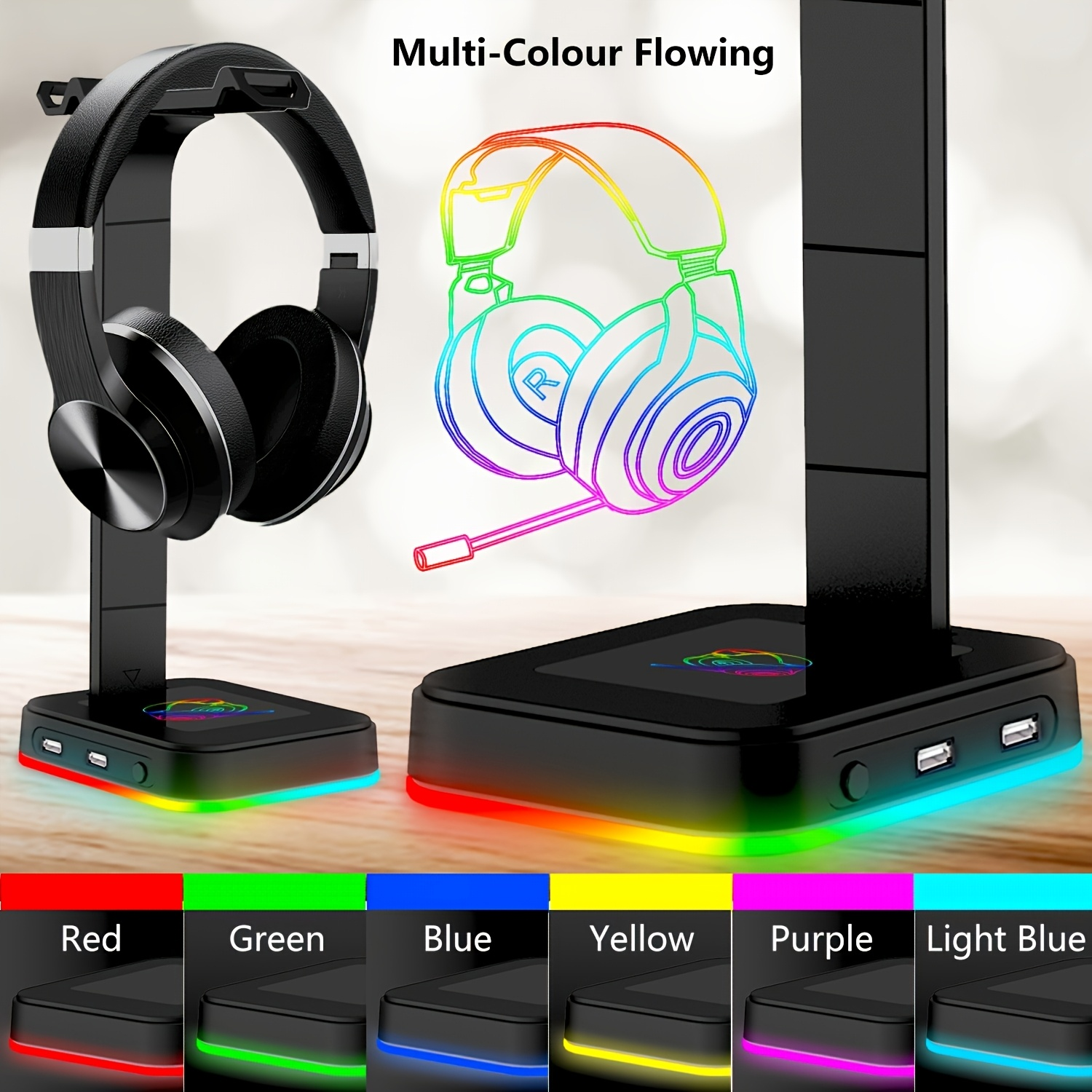 Gaming Headset Stand Adjustabl – обзор и цена Gaming Headset Rgb