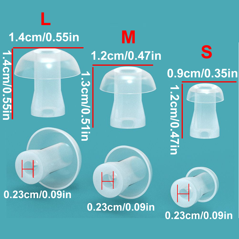 100pcs  Ear Cap Cushion for He – обзор и цена Silicone Ear Tip Replacement