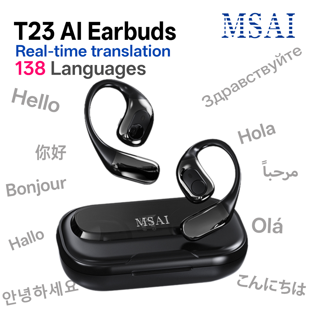 MSAI T23 AI Translator Earbuds – обзор и цена Earbuds Charging Case