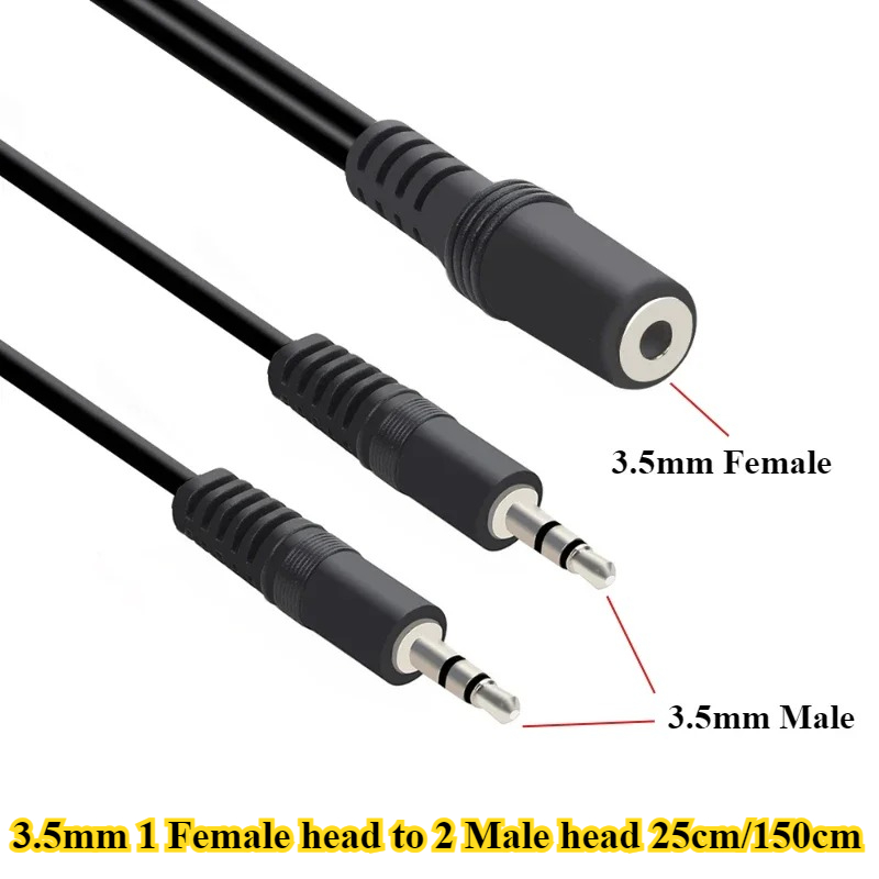 2/5Pcs/lot 3.5mm 1 to 2 Audio  – обзор и цена Earphone Splitter Jack