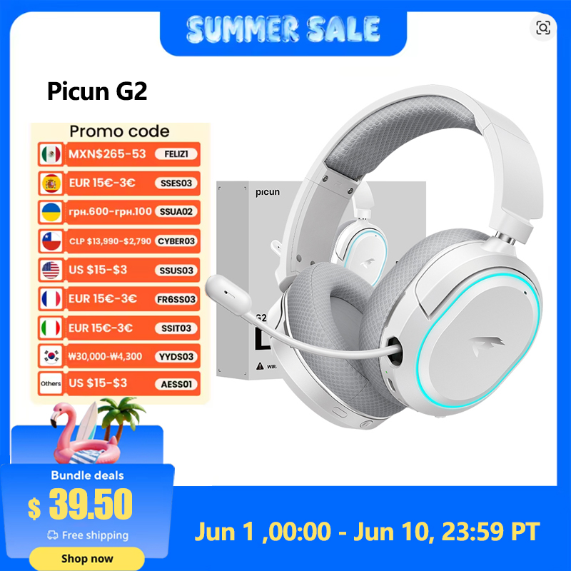 Picun G2 2.4GHz Bluetooth Wire – обзор и цена Gaming Headset Rgb