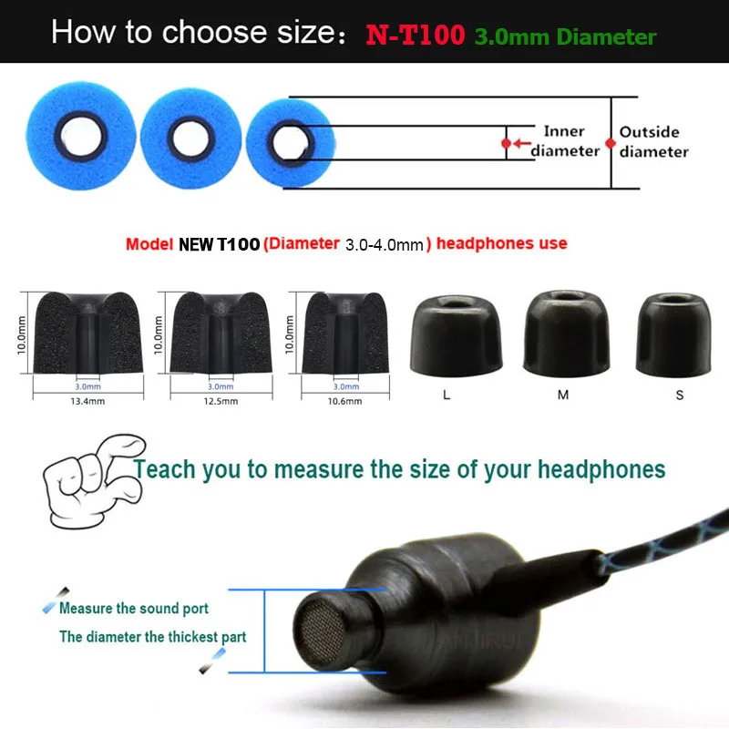 20Pairs ANJIRUI T100 Memory Fo – обзор и цена Earphone Foam Tip