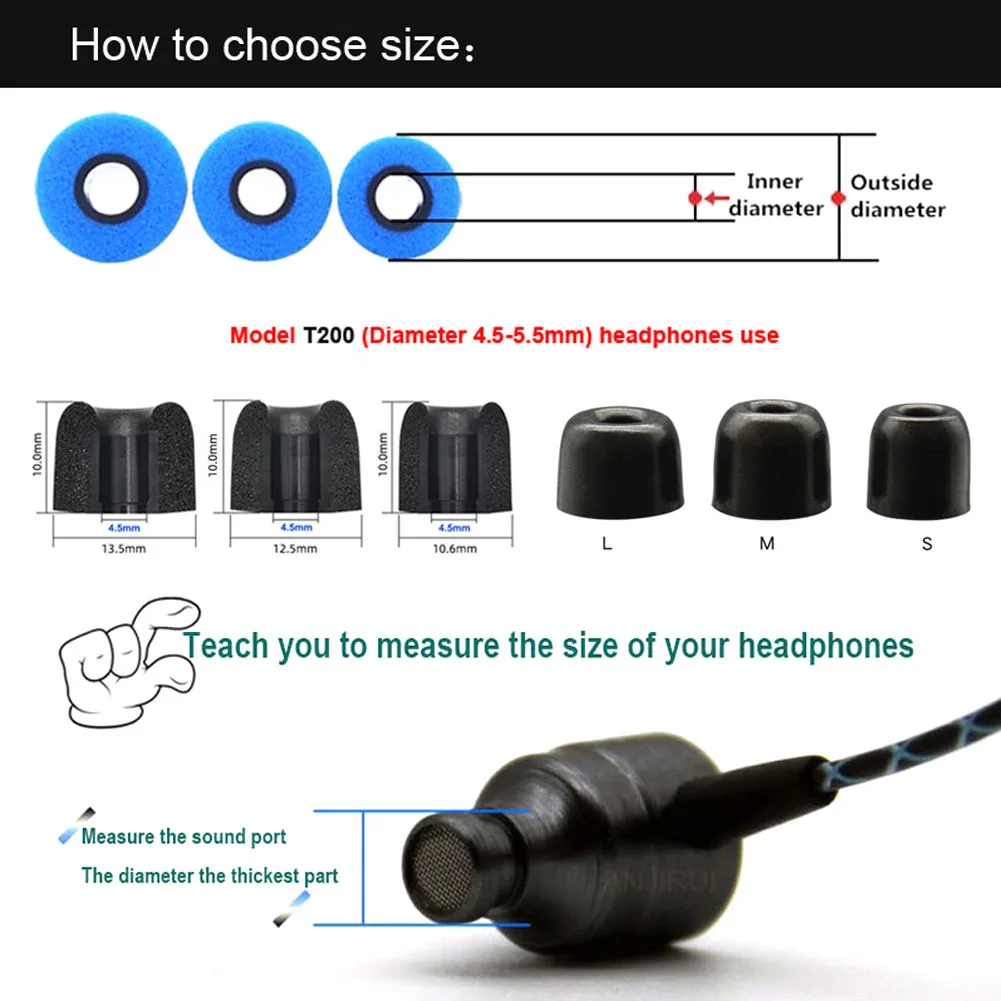 12Pair ANJIRUI Memory Foam Ear – обзор и цена Earphone Foam Tip