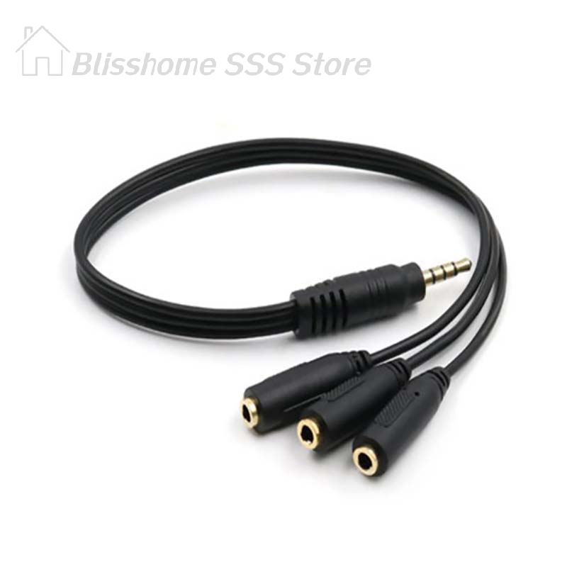 【S】3.5mm 3 Way Port Aux Multi  – обзор и цена Earphone Splitter Jack