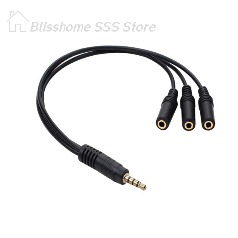 【S】3.5mm 3 Way Port Aux Multi  – обзор и цена Earphone Splitter Jack