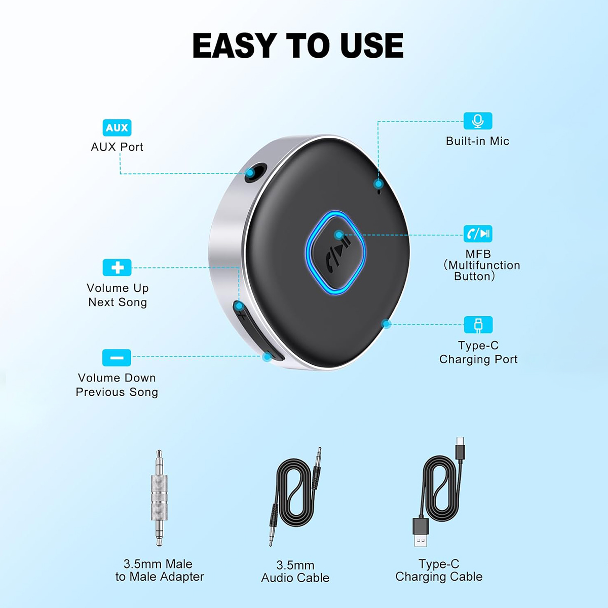 Car Bluetooth AUX Adapter, Min – обзор и цена Bluetooth Adapter Receiver