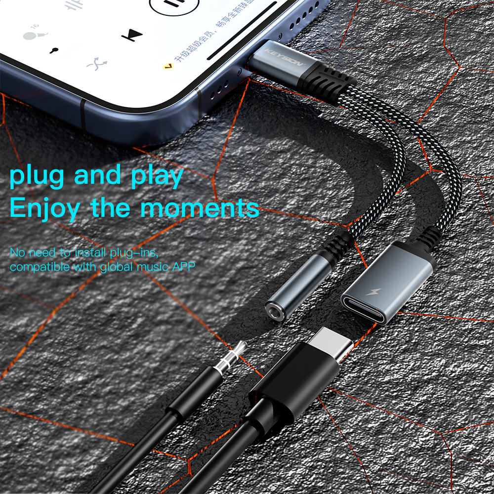 KEYSION 2 in 1 Type C to 3.5mm – обзор и цена Earphone Splitter Jack