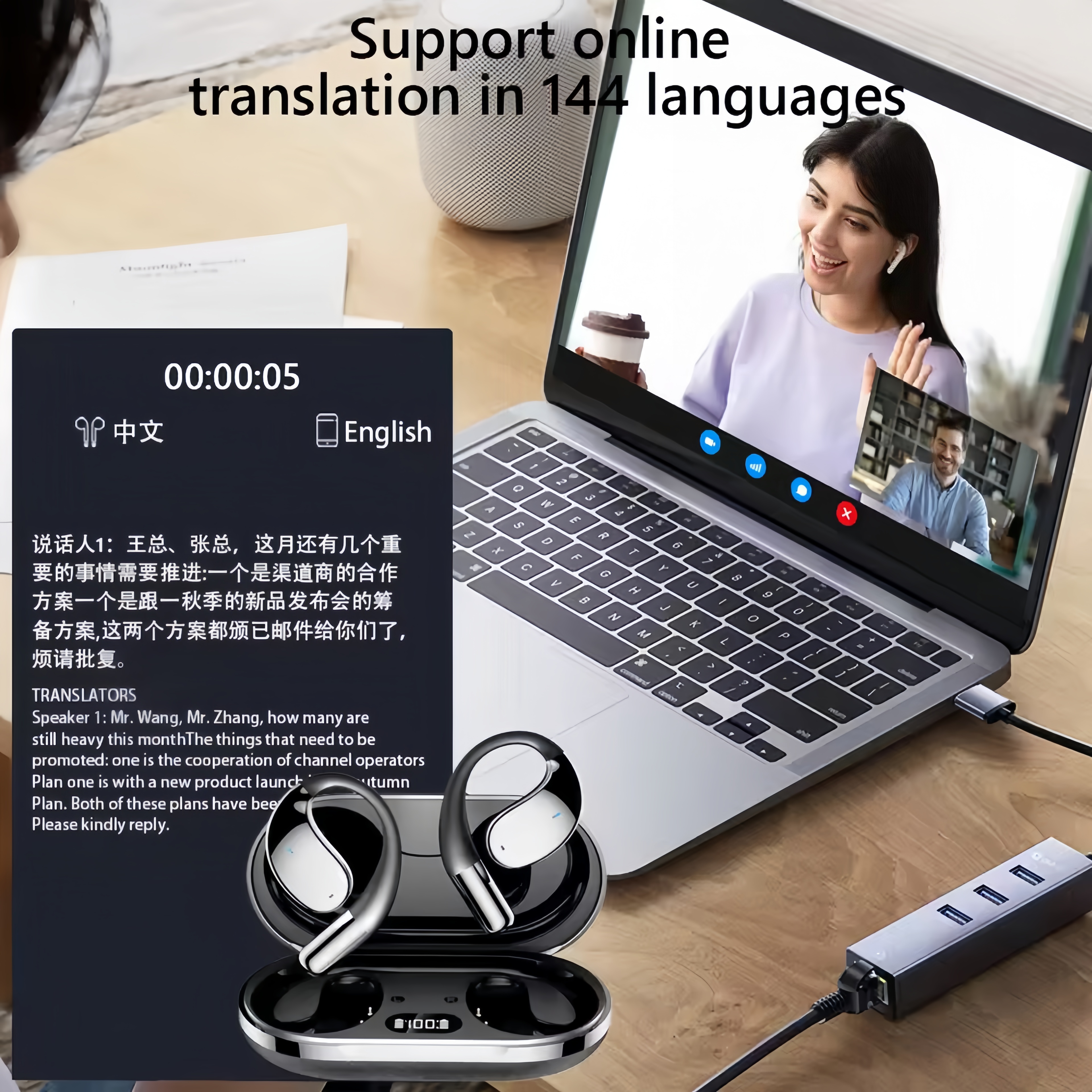 2026 New AI Translation Earbud – обзор и цена Earbuds Charging Case