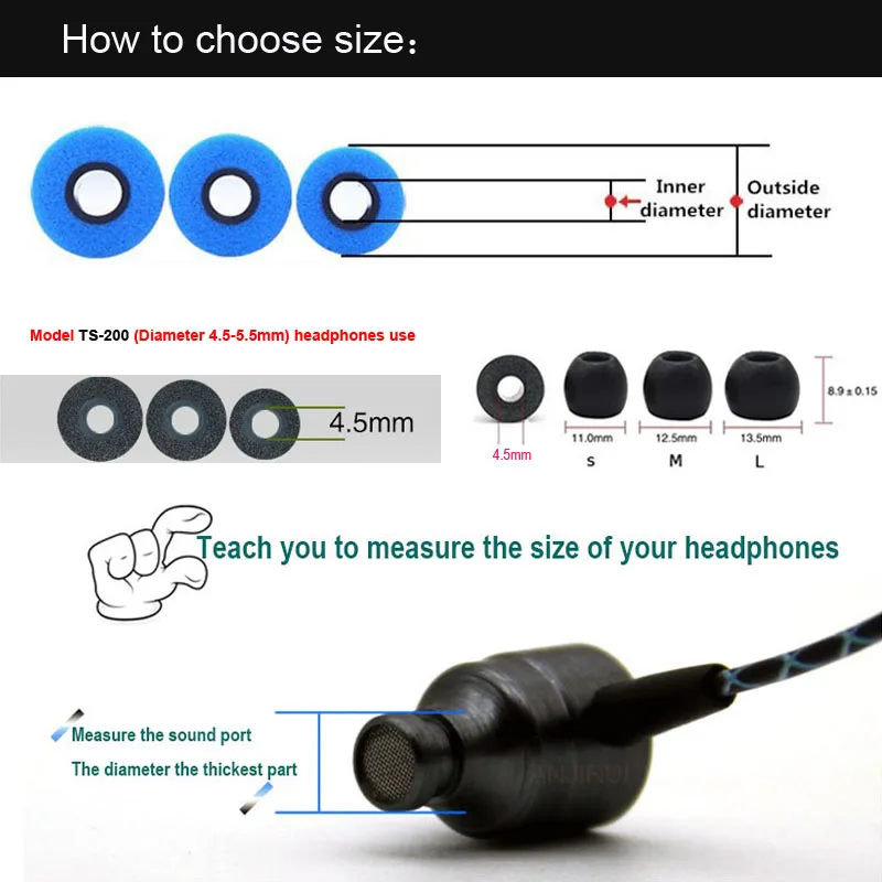 10Pair Memory Foam Earbud Ear  – обзор и цена Earphone Foam Tip